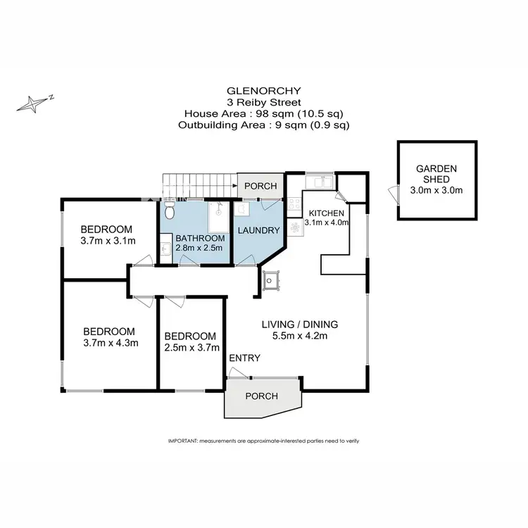 Floorplan of Homely house listing, 3 Reiby Street, Glenorchy TAS 7010
