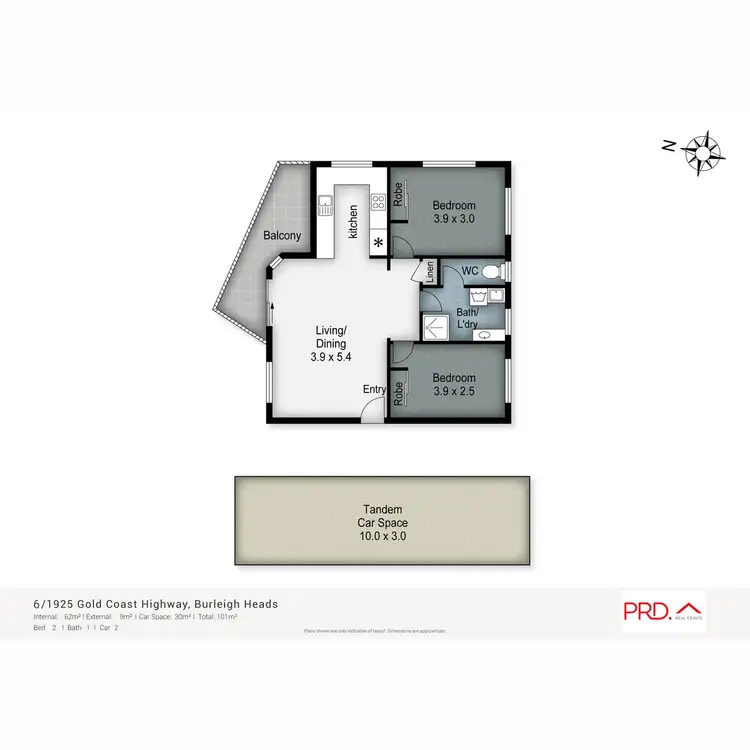 Floorplan of Homely unit listing, 6/1925 Gold Coast Highway, Burleigh Heads QLD 4220