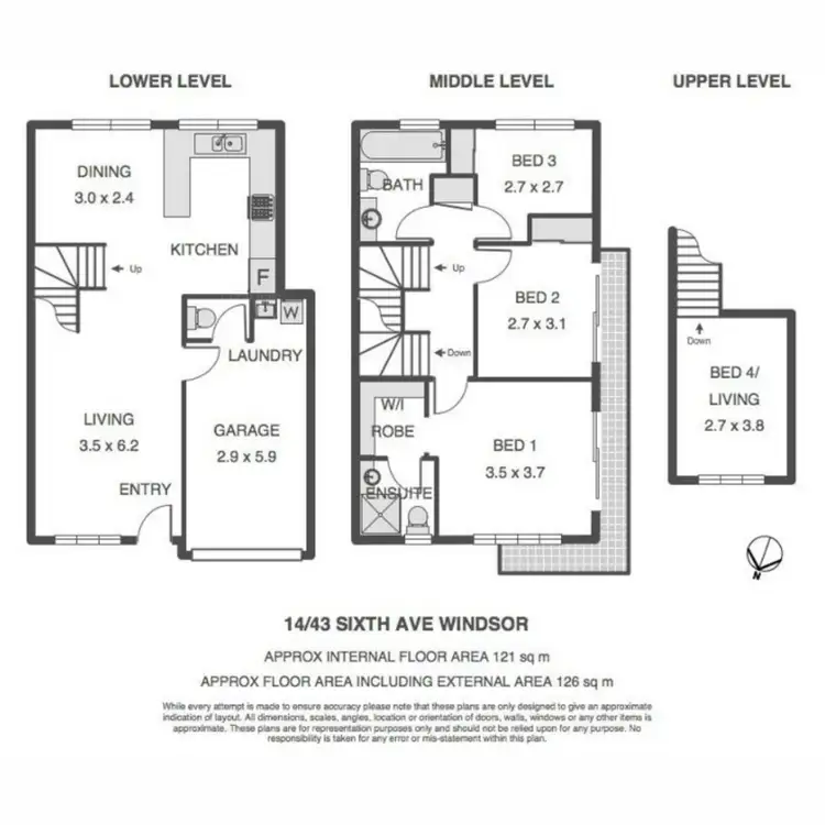 Floorplan of Homely townhouse listing, 14/43 Sixth Avenue, Windsor QLD 4030