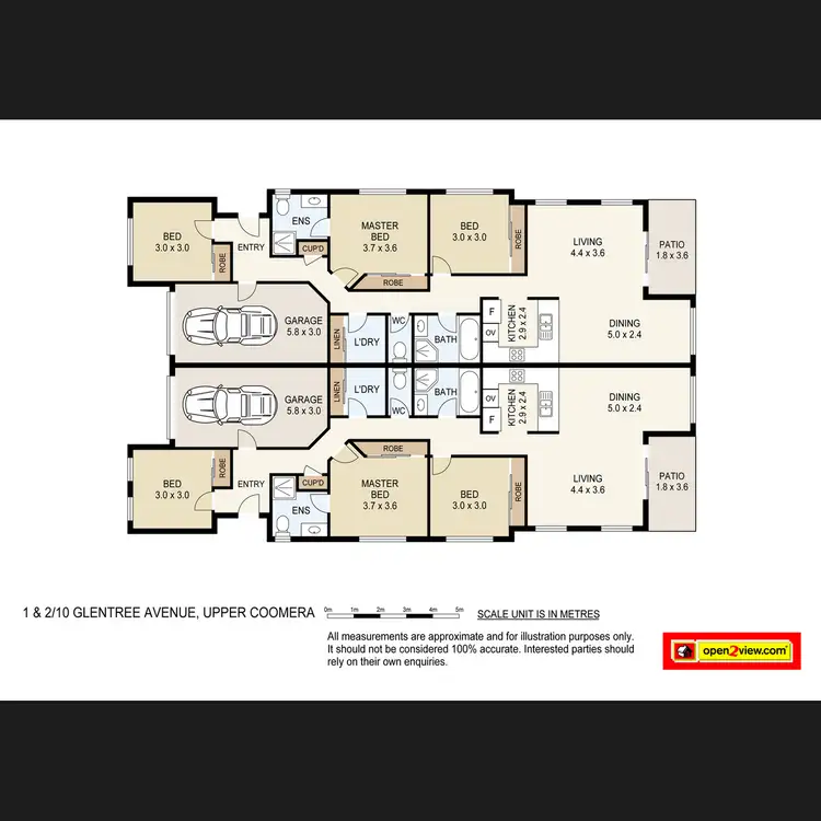 Floorplan of Homely semi-detached listing, Unit 1 and 2/10 Glentree Avenue, Upper Coomera QLD 4209