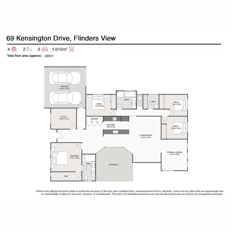 Floorplan of Homely house listing, 69 Kensington Drive, Flinders View QLD 4305
