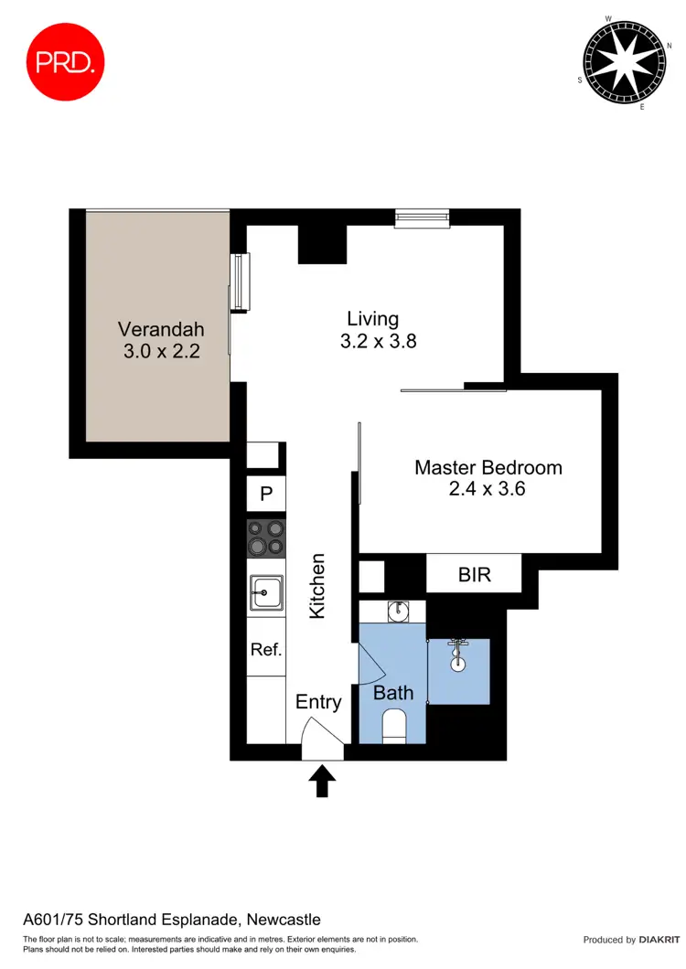Floorplan of Homely unit listing, A601/75 Shortland Esplanade, Newcastle NSW 2300