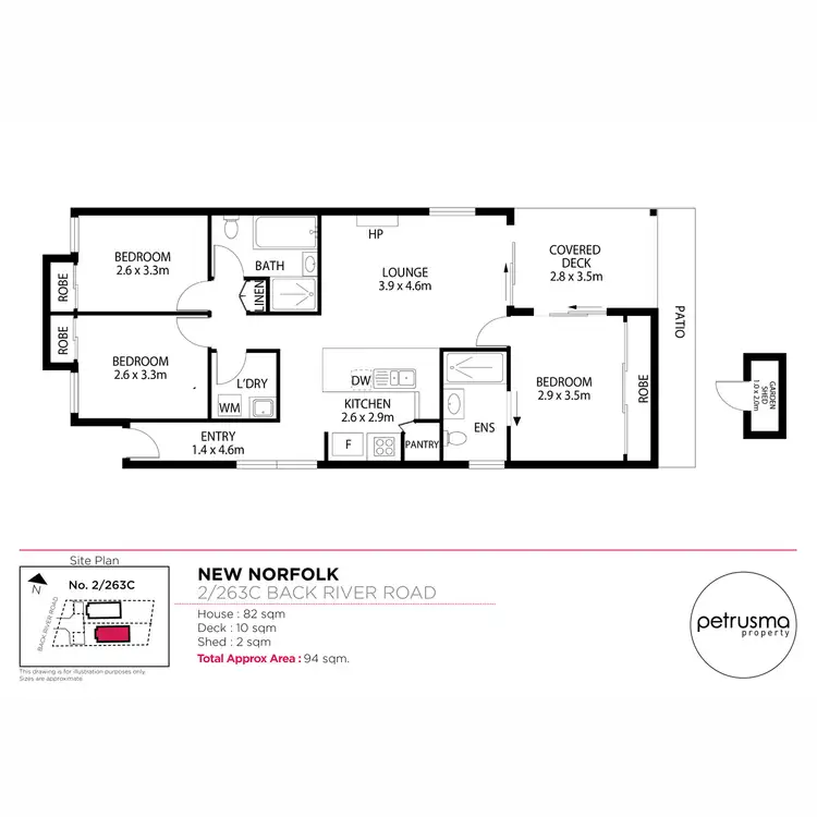 Floorplan of Homely villa listing, 2/263c Back River Road, New Norfolk TAS 7140