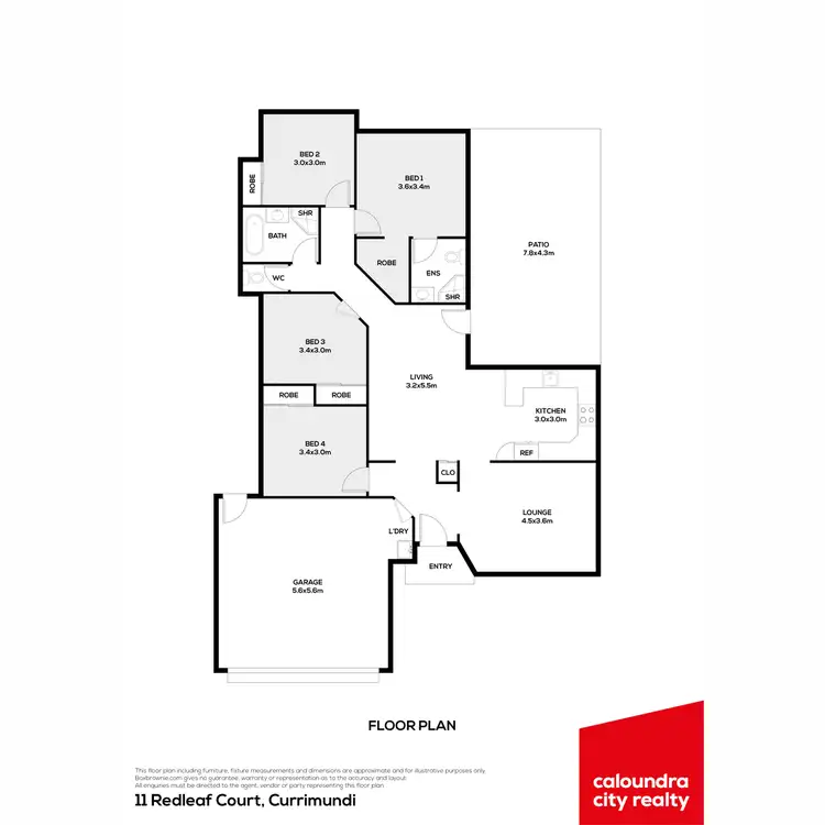 Floorplan of Homely house listing, 11 Redleaf Court, Currimundi QLD 4551