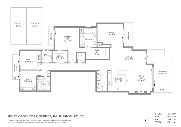Floorplan of Homely apartment listing, 11E/39 Castlebar Street, Kangaroo Point QLD 4169