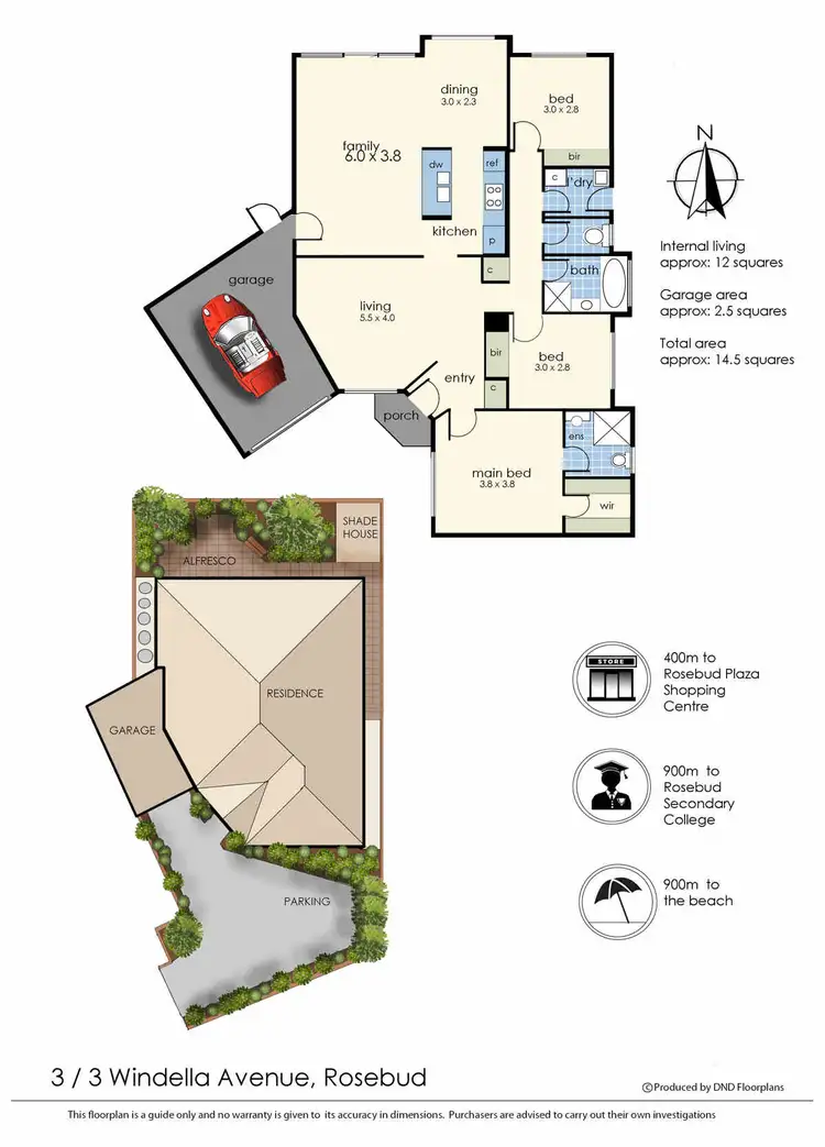Floorplan of Homely unit listing, 3/3 Windella Avenue, Rosebud VIC 3939