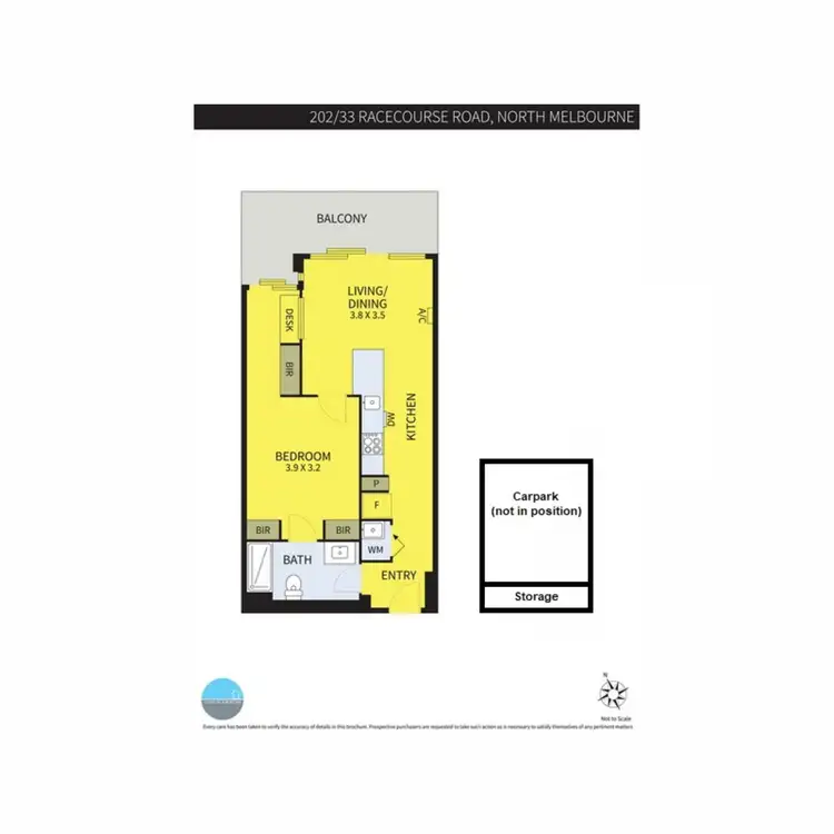 Floorplan of Homely apartment listing, APT 202/33-39 Racecourse Road, North Melbourne VIC 3051