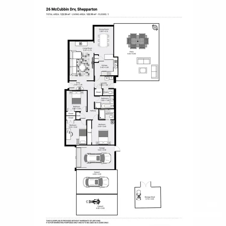 Floorplan of Homely house listing, 26 McCubbin Drive, Shepparton VIC 3630