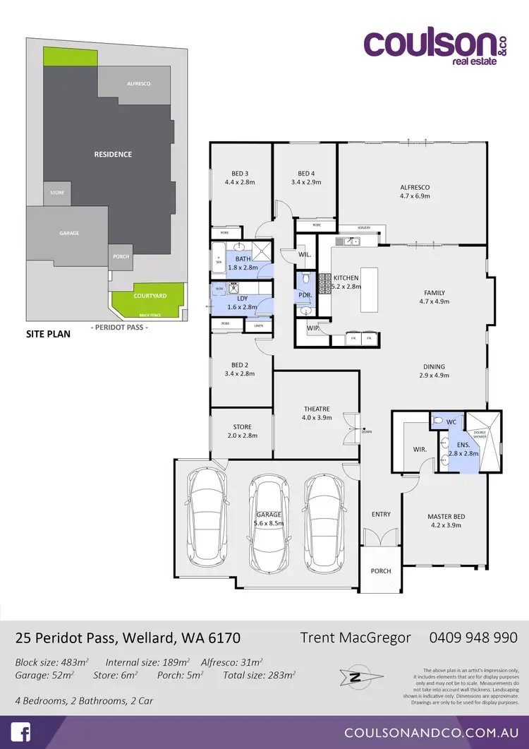 Floorplan of Homely house listing, 25 Peridot Pass, Wellard WA 6170