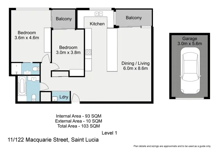Floorplan of Homely apartment listing, 11/122 Macquarie Street, St Lucia QLD 4067