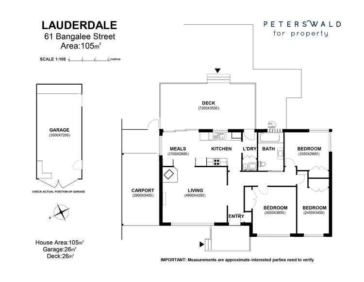 Floorplan of Homely house listing, 61 Bangalee Street, Lauderdale TAS 7021
