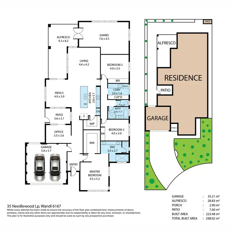 Floorplan of Homely house listing, 35 Needlewood Loop, Wandi WA 6167