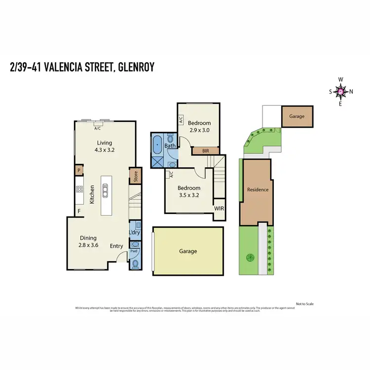 Floorplan of Homely townhouse listing, 2/39-41 Valencia Street, Glenroy VIC 3046