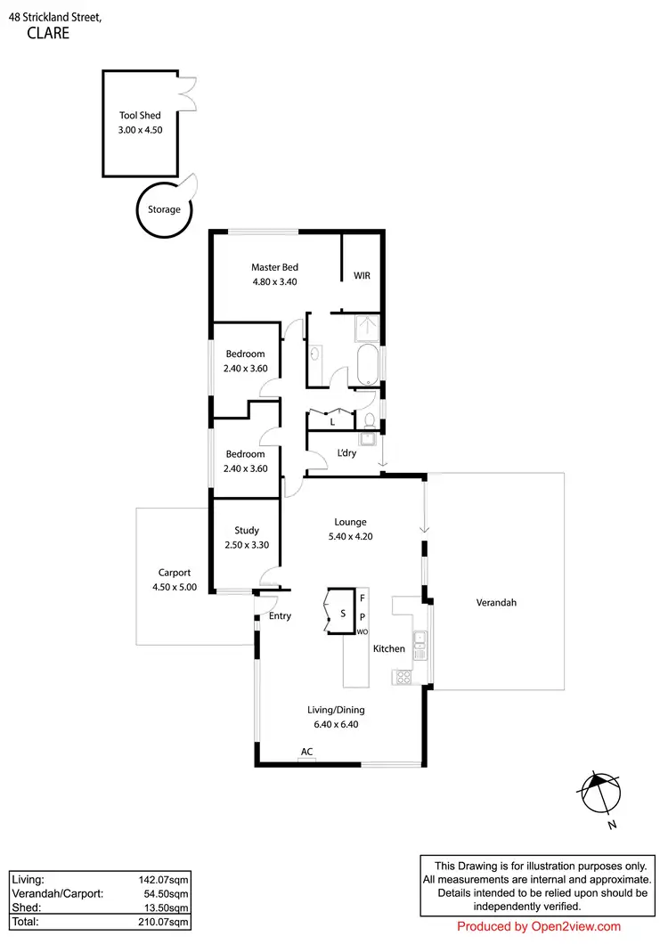 Floorplan of Homely house listing, 48 Strickland Street, Clare SA 5453