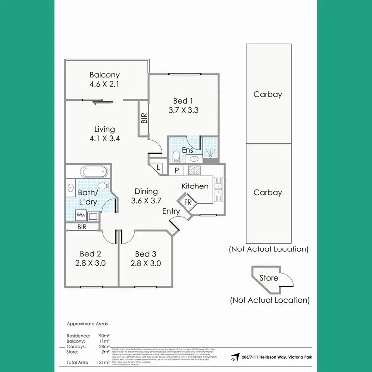 Floorplan of Homely apartment listing, 206/7-11 Heirisson Way, Victoria Park WA 6100