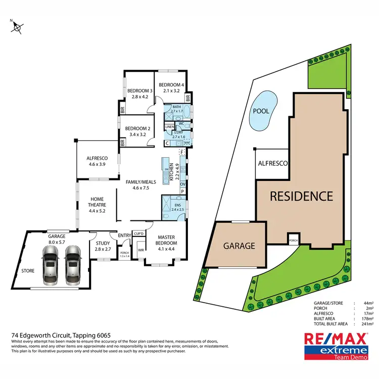 Floorplan of Homely house listing, 74 Edgeworth Circuit, Tapping WA 6065