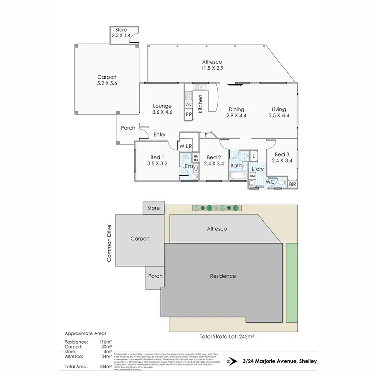Floorplan of Homely house listing, 3/24 Marjorie Avenue, Shelley WA 6148