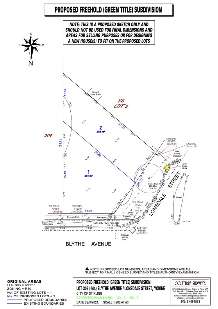 Floorplan of Homely land listing, 42 Blythe Avenue, Yokine WA 6060
