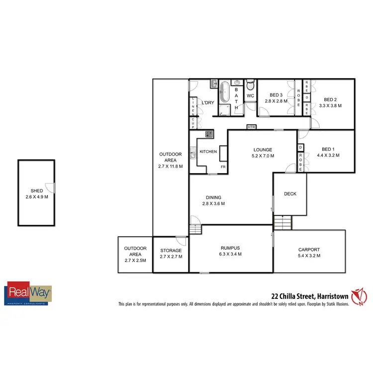 Floorplan of Homely house listing, 22 Chilla Street, Harristown QLD 4350