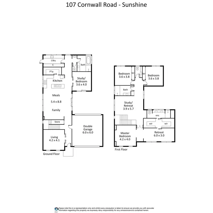 Floorplan of Homely house listing, 107 Cornwall Road, Sunshine VIC 3020