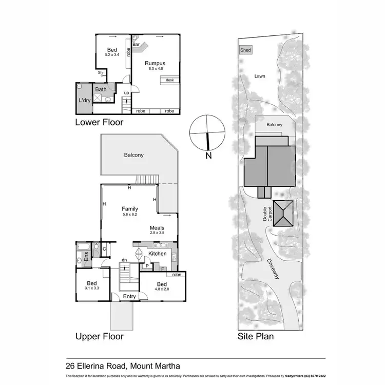 Floorplan of Homely house listing, 26 Ellerina Road, Mount Martha VIC 3934