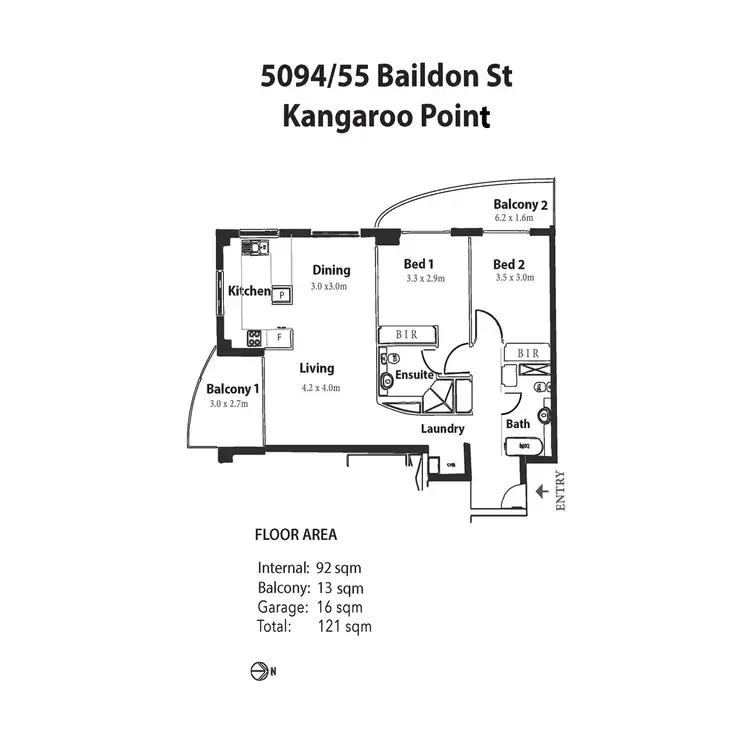 Floorplan of Homely apartment listing, 5094/55 Baildon Street, Kangaroo Point QLD 4169