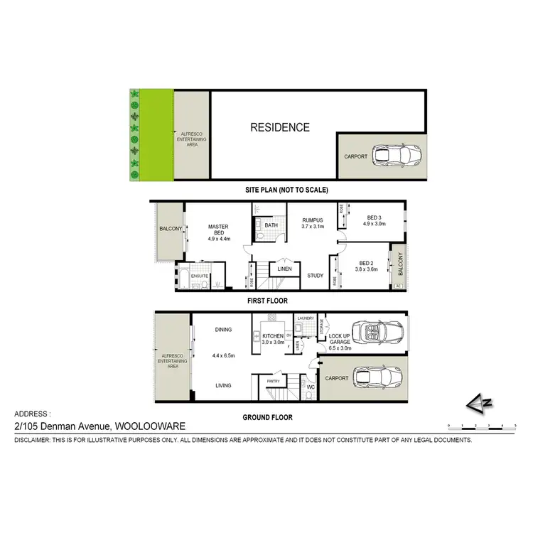 Floorplan of Homely townhouse listing, 2/105 Denman Avenue, Woolooware NSW 2230