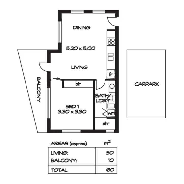 Floorplan of Homely apartment listing, 1b Dodd Lane, Gilberton SA 5081