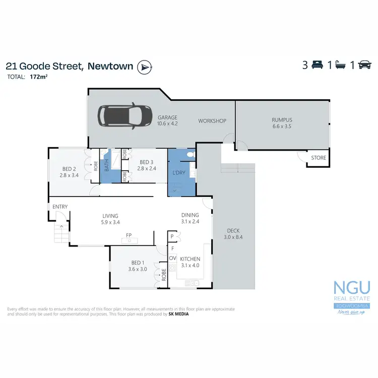 Floorplan of Homely house listing, 21 Goode Street, Newtown QLD 4350