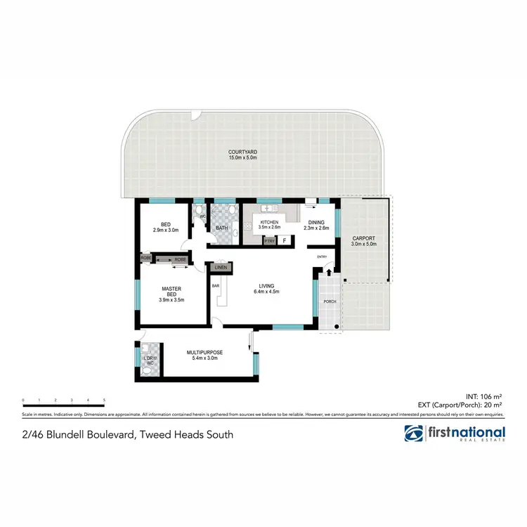 Floorplan of Homely semi-detached listing, 2/46 Blundell Boulevard, Tweed Heads South NSW 2486