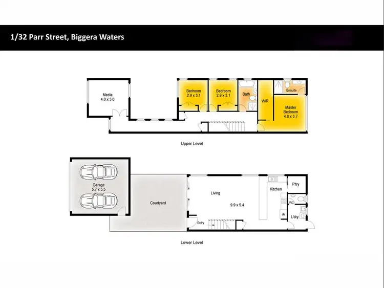 Floorplan of Homely townhouse listing, 1/32 Parr Street, Biggera Waters QLD 4216