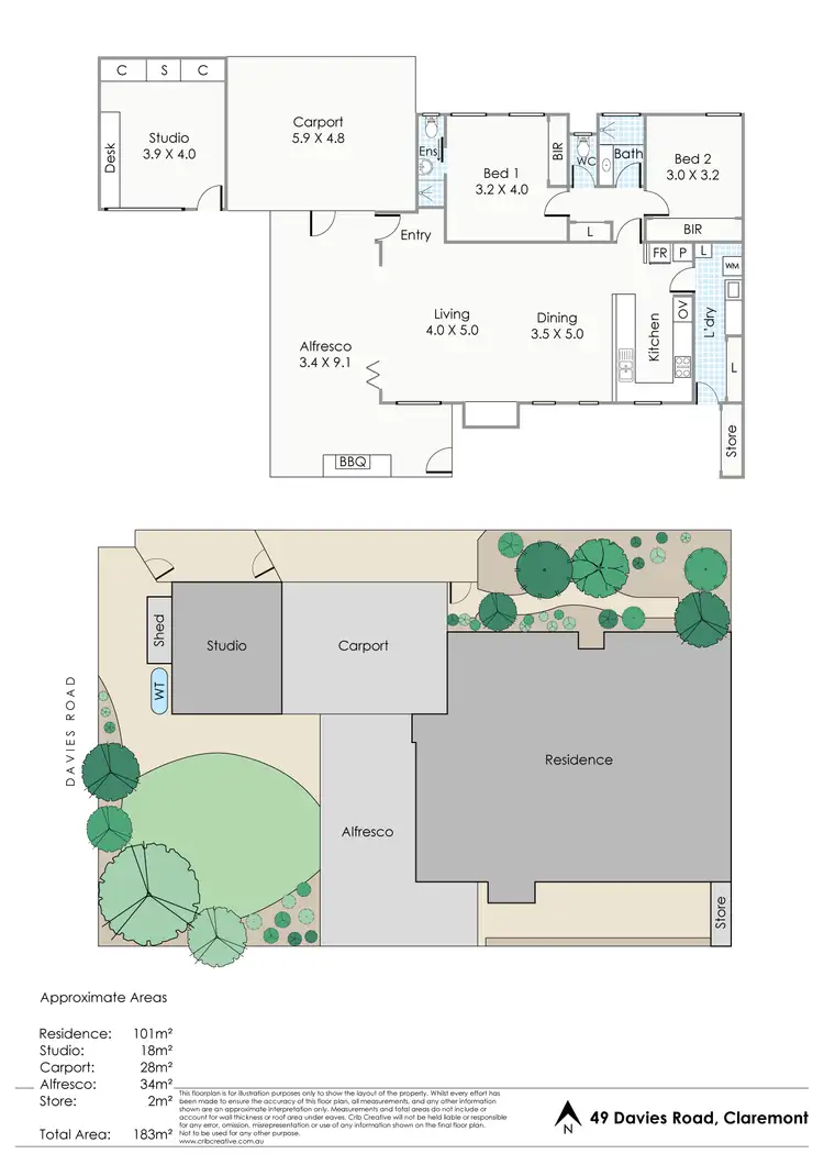 Floorplan of Homely villa listing, 49 Davies Road, Claremont WA 6010