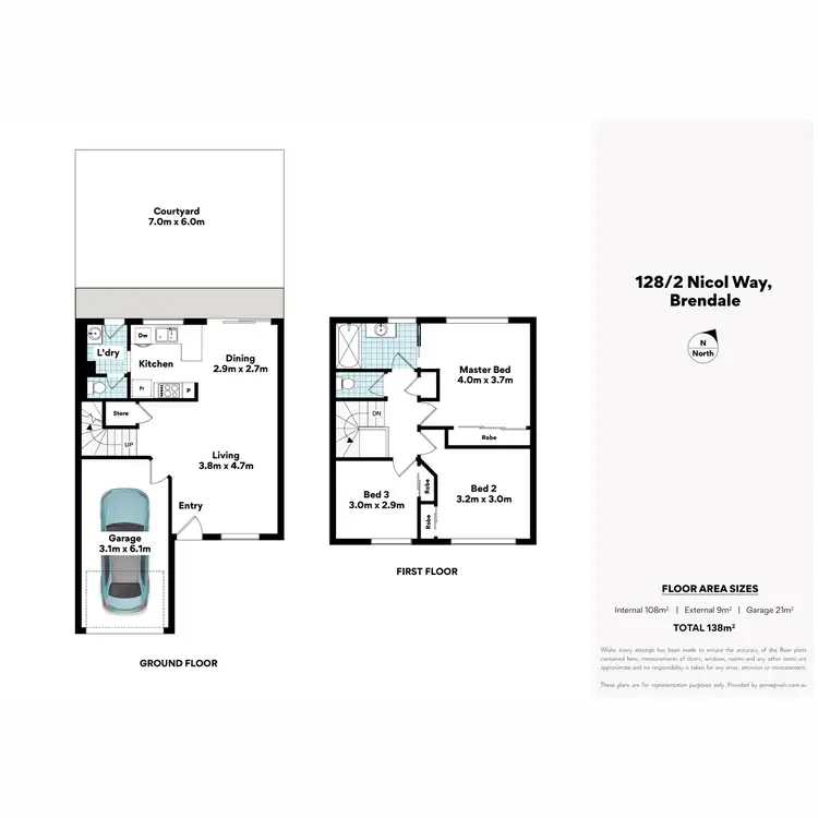 Floorplan of Homely townhouse listing, 128/2 Nicol Way, Brendale QLD 4500