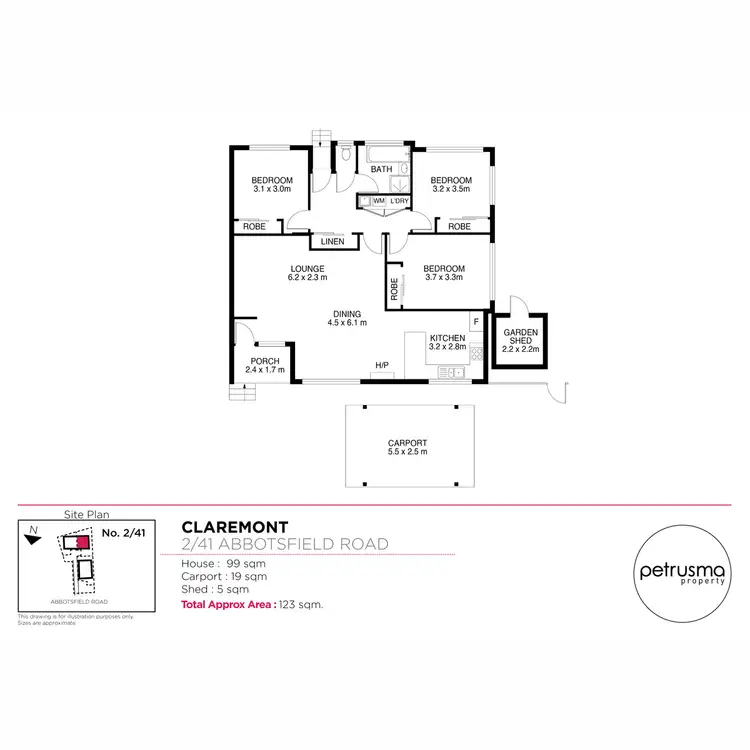 Floorplan of Homely unit listing, 2/41 Abbotsfield Road, Claremont TAS 7011