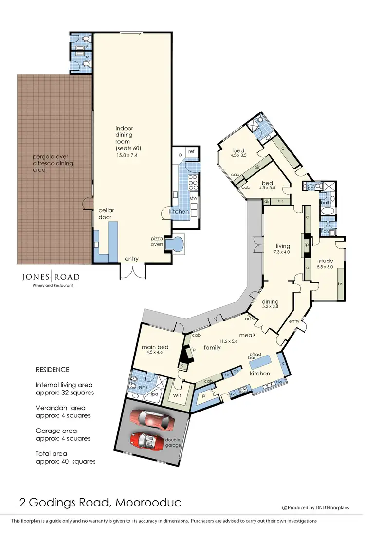 Floorplan of Homely rural property listing, 2 Godings Road, Moorooduc VIC 3933