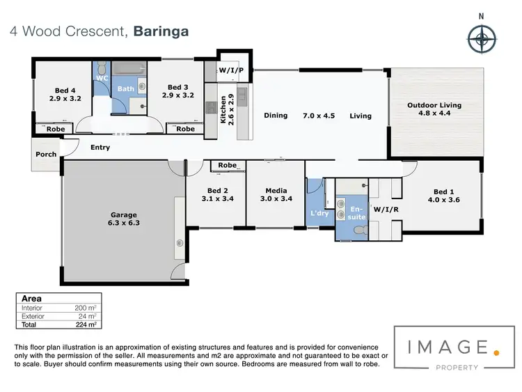 Floorplan of Homely house listing, 4 Wood Crescent, Baringa QLD 4551