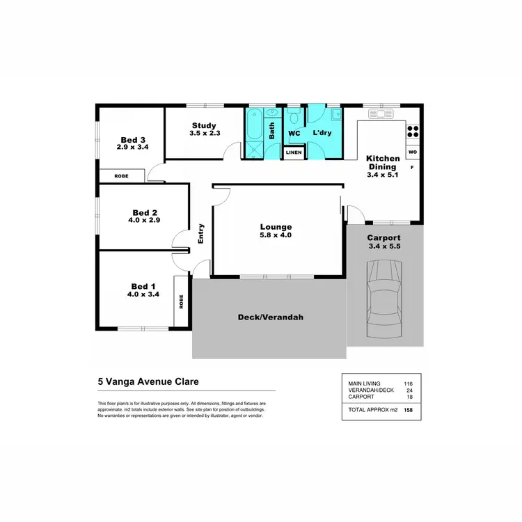 Floorplan of Homely house listing, 5 Vanga Avenue, Clare SA 5453