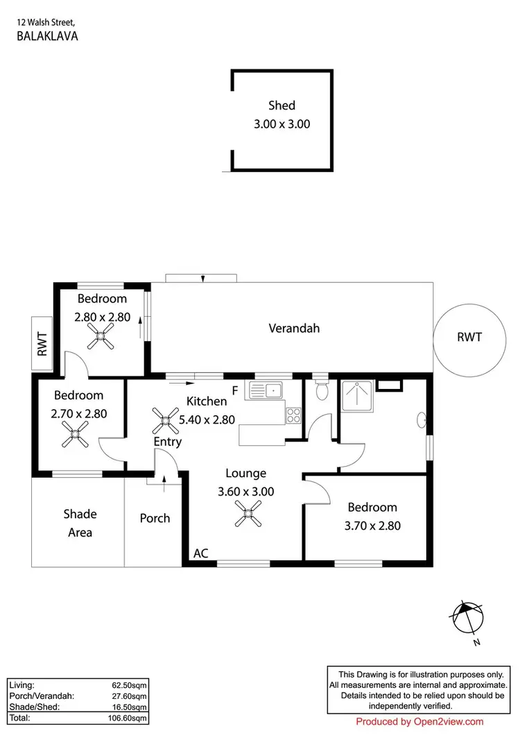 Floorplan of Homely house listing, 72 Walsh Street, Balaklava SA 5461