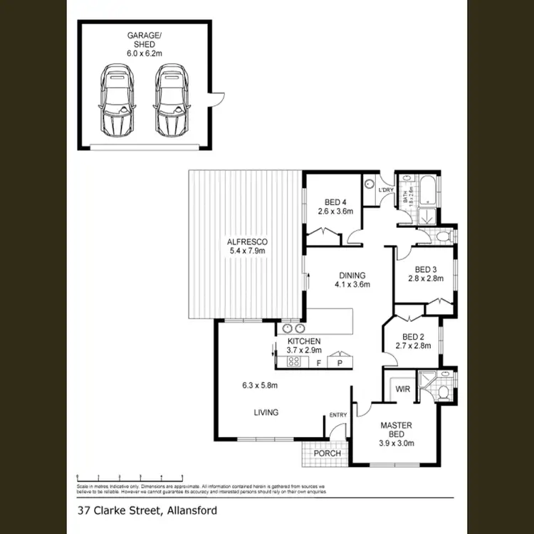 Floorplan of Homely house listing, 37 Clarke Street, Allansford VIC 3277