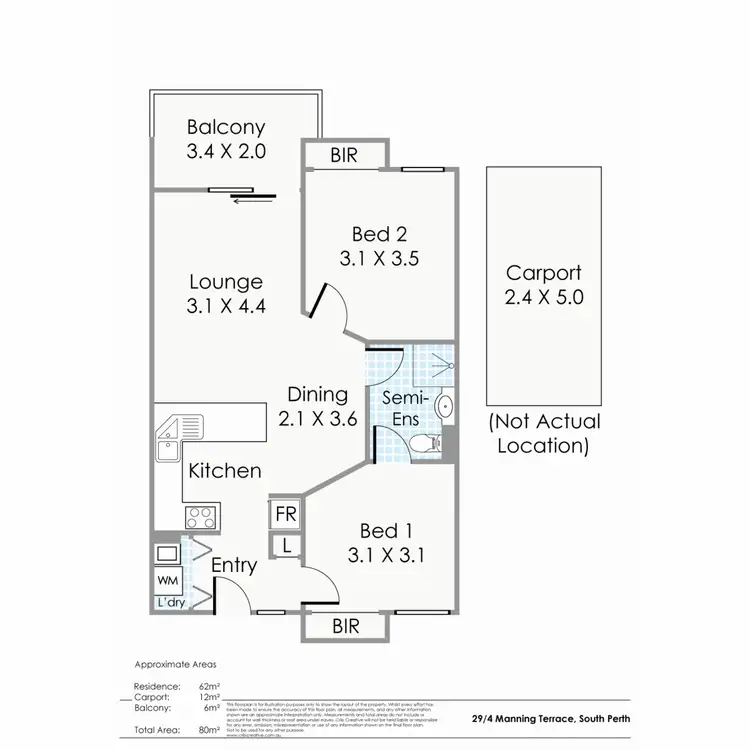 Floorplan of Homely apartment listing, 29/4 Manning Terrace, South Perth WA 6151