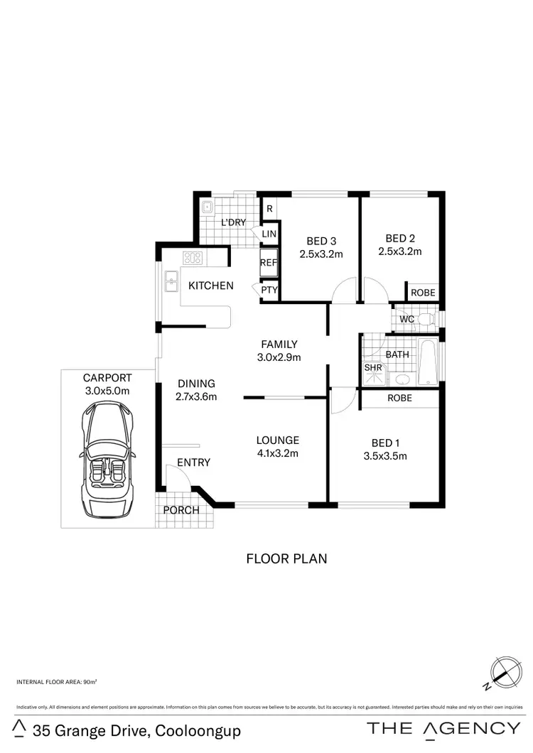Floorplan of Homely house listing, 35 Grange Drive, Cooloongup WA 6168