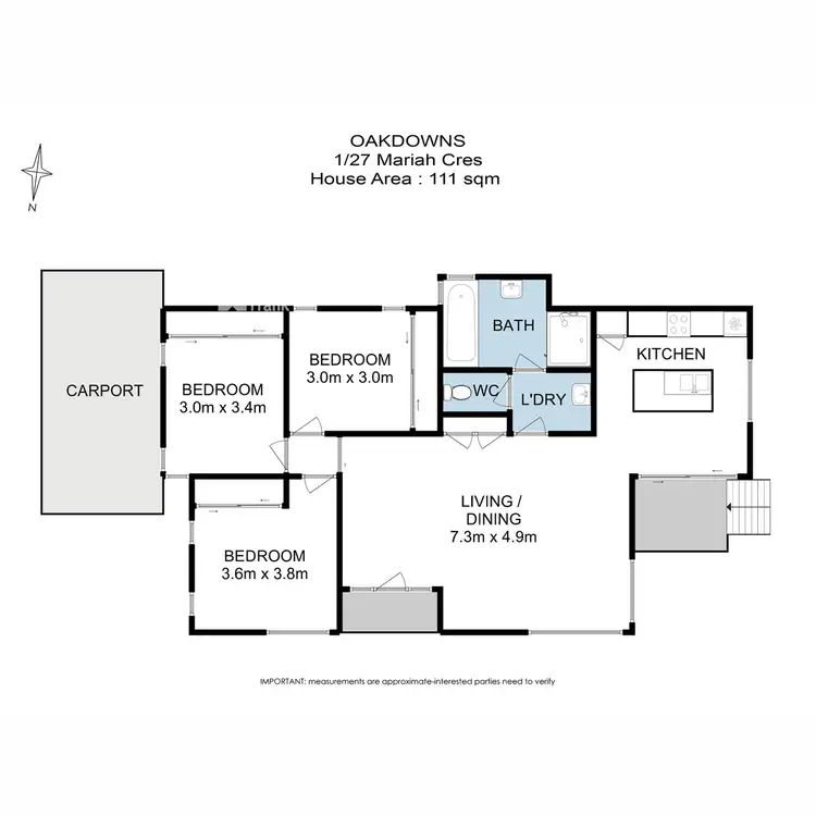 Floorplan of Homely unit listing, 1/27 Mariah Crescent, Oakdowns TAS 7019