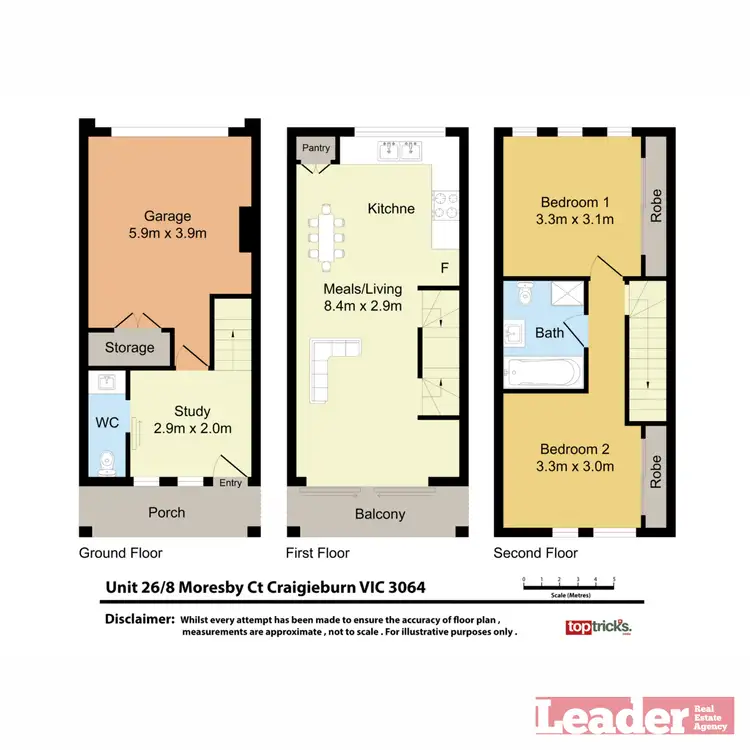 Floorplan of Homely townhouse listing, 26/8 Moresby Court, Craigieburn VIC 3064