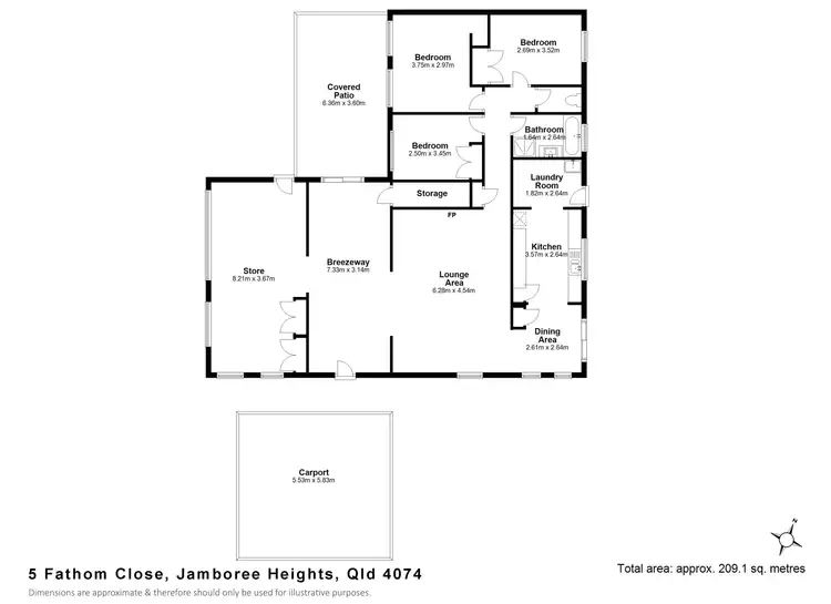 Floorplan of Homely house listing, 5 Fathom Close, Jamboree Heights QLD 4074