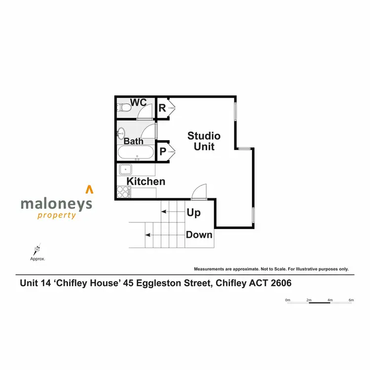 Floorplan of Homely studio listing, 14/45 Eggleston Crescent, Chifley ACT 2606