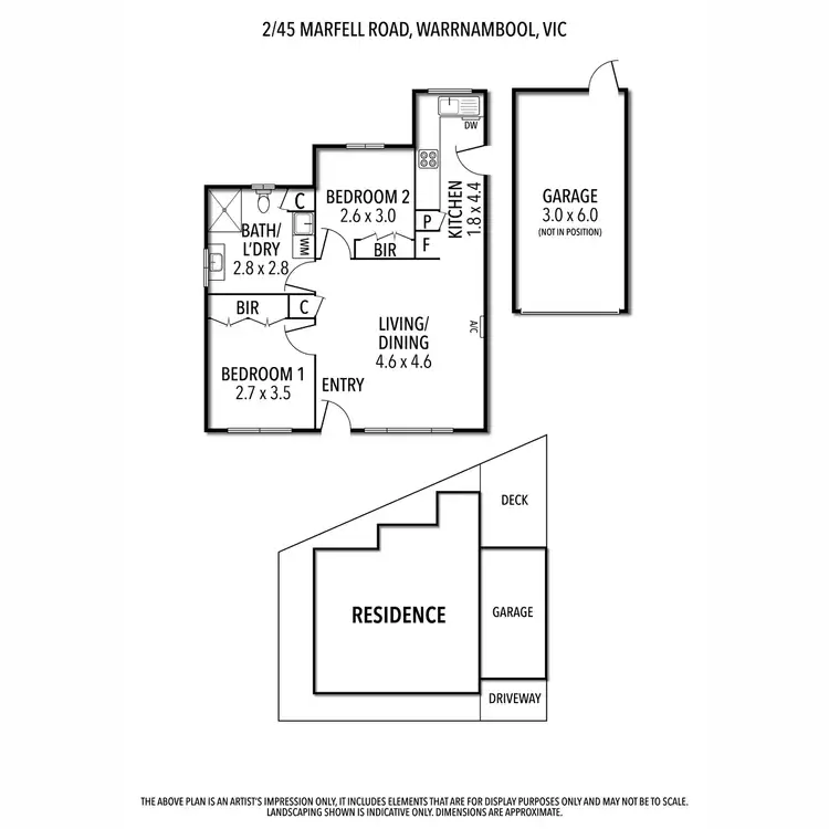 Floorplan of Homely unit listing, 2/45 Marfell Road, Warrnambool VIC 3280