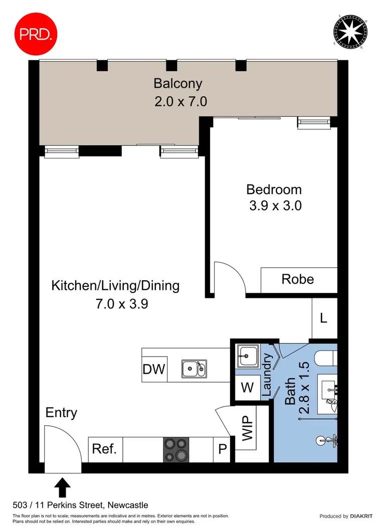 Floorplan of Homely apartment listing, 503/11 Perkins Street, Newcastle NSW 2300
