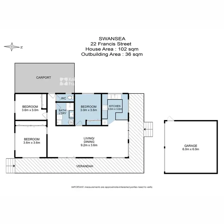 Floorplan of Homely house listing, 22 Francis Street, Swansea TAS 7190