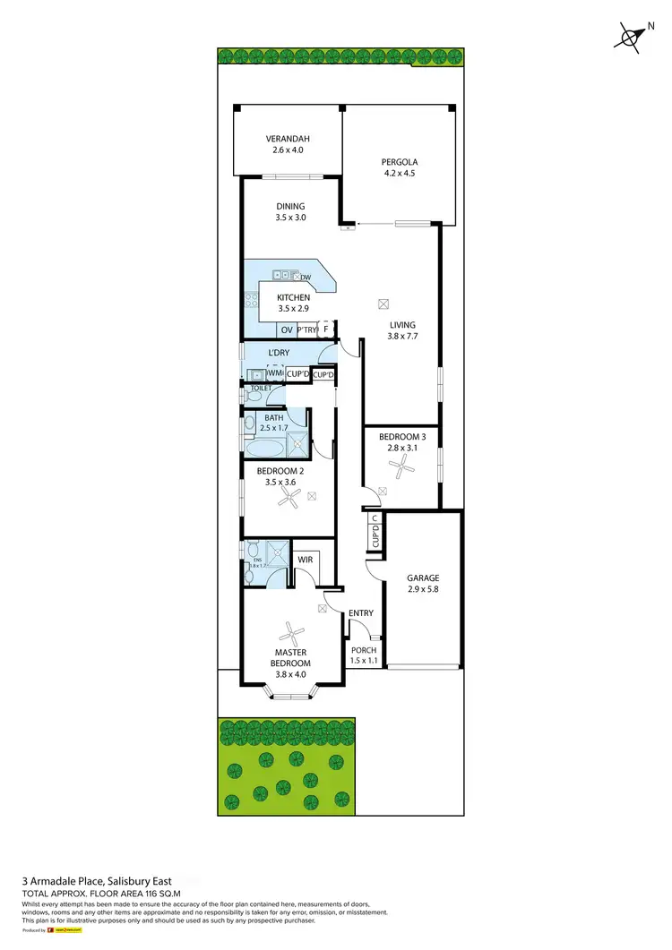 Floorplan of Homely house listing, 3 Armadale Place, Salisbury East SA 5109