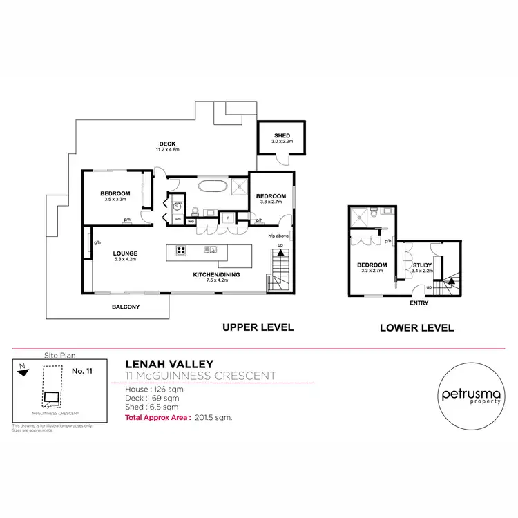 Floorplan of Homely house listing, 11 McGuinness Crescent, Lenah Valley TAS 7008